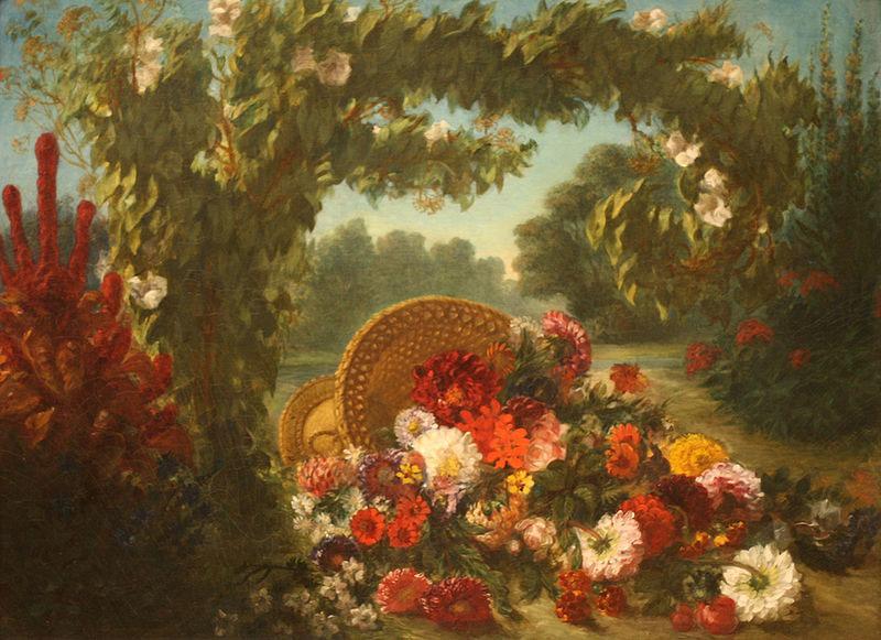 Eugene Delacroix Basket of Flowers oil painting image